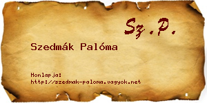 Szedmák Palóma névjegykártya